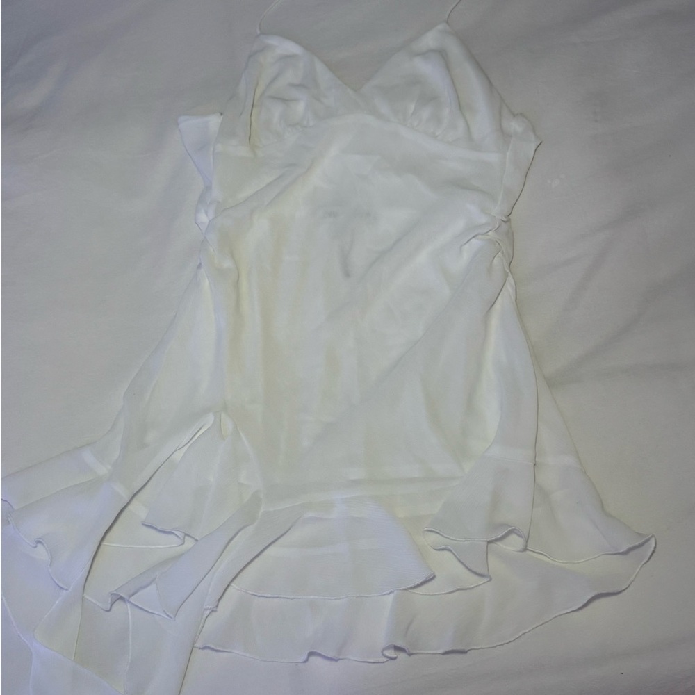 Zara White Textured Fabric Dress